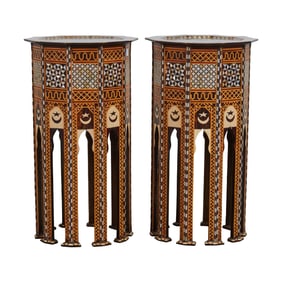 Pair of Moorish Style Inlaid Tables