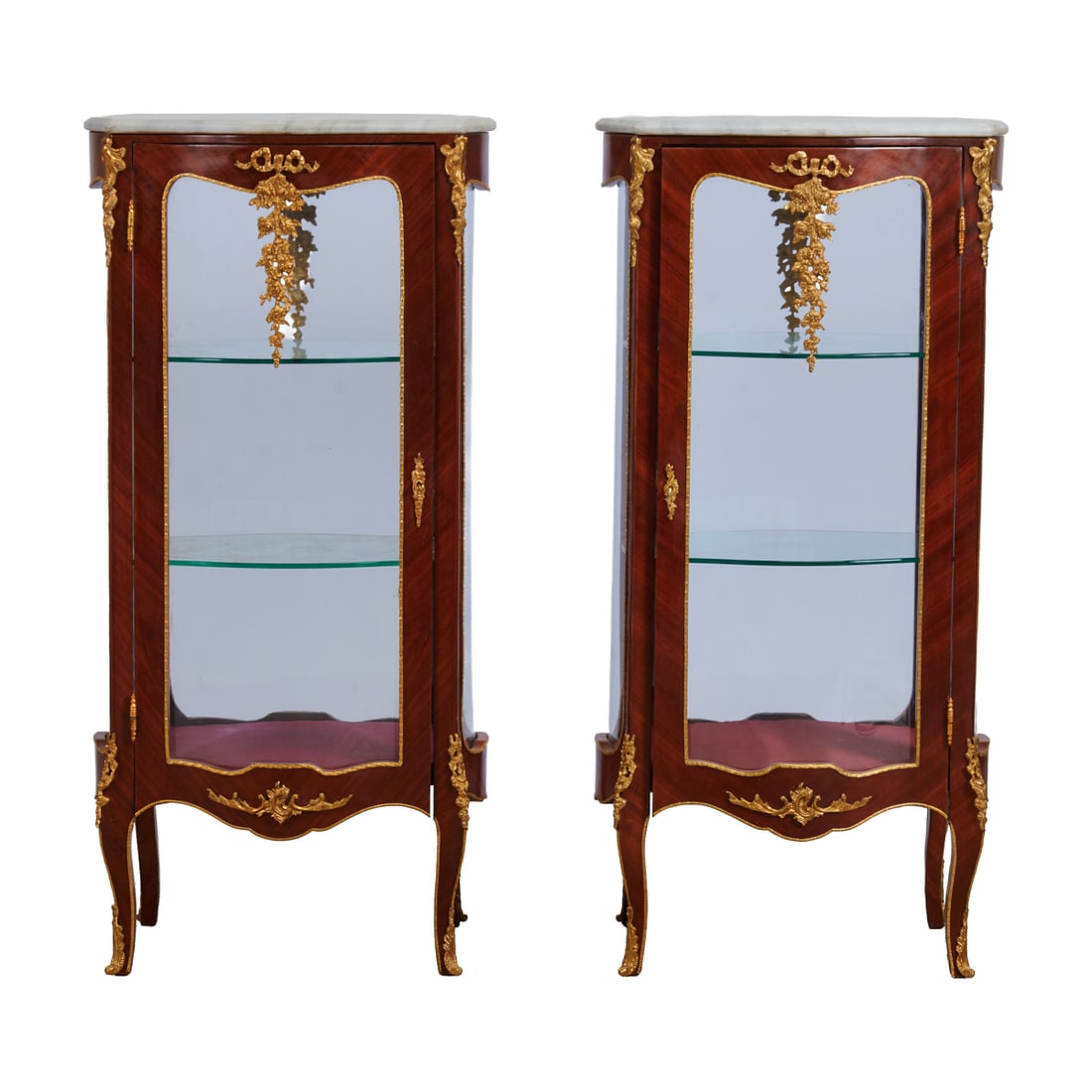 Pair of Louis XV Style Vitrine Cabinets (1 of 5)