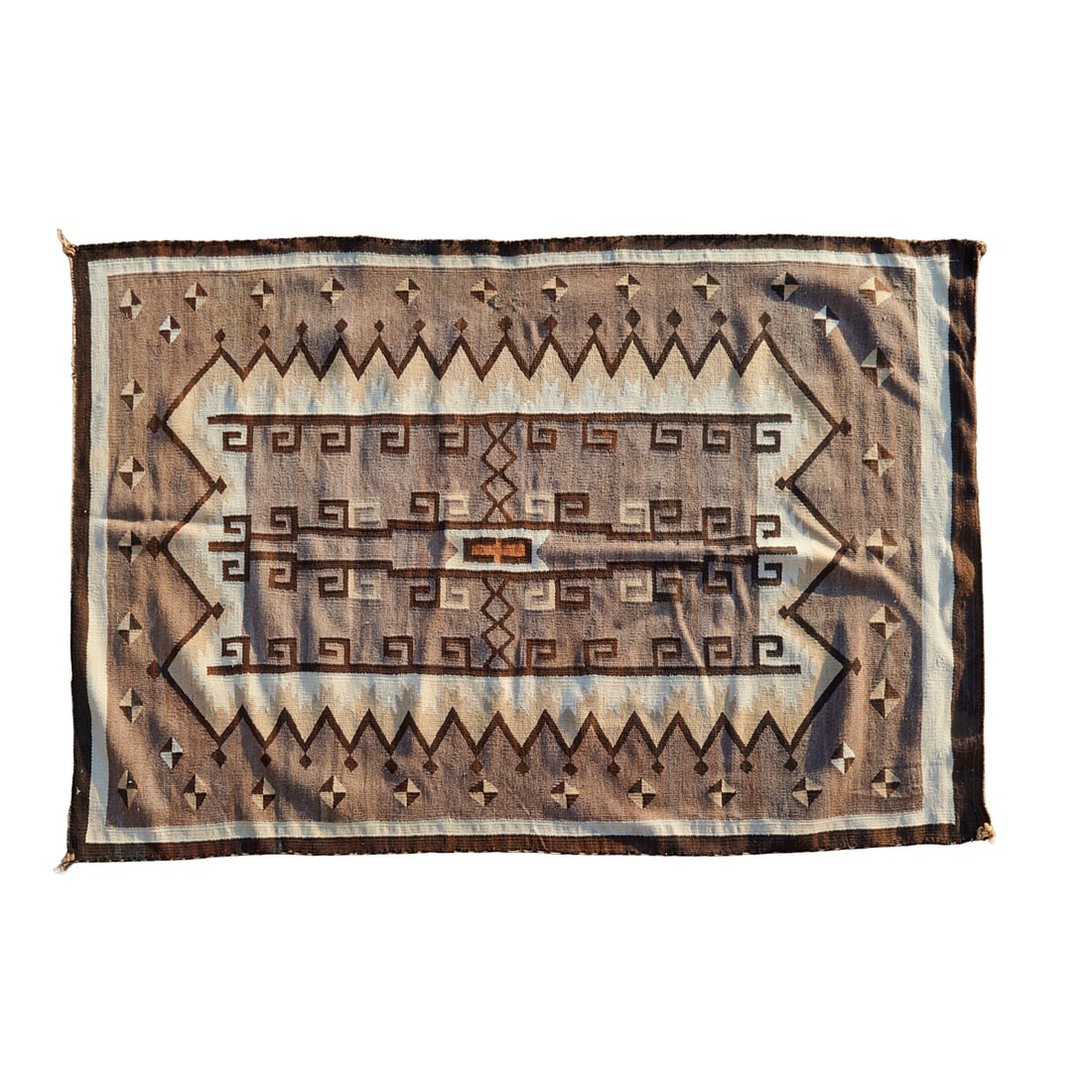 Navajo Dine Two Gray Hills Rug. 4' 5" by 6' 6" (1 of 3)