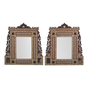 Pair of Moorish Style Inlaid Mirrors