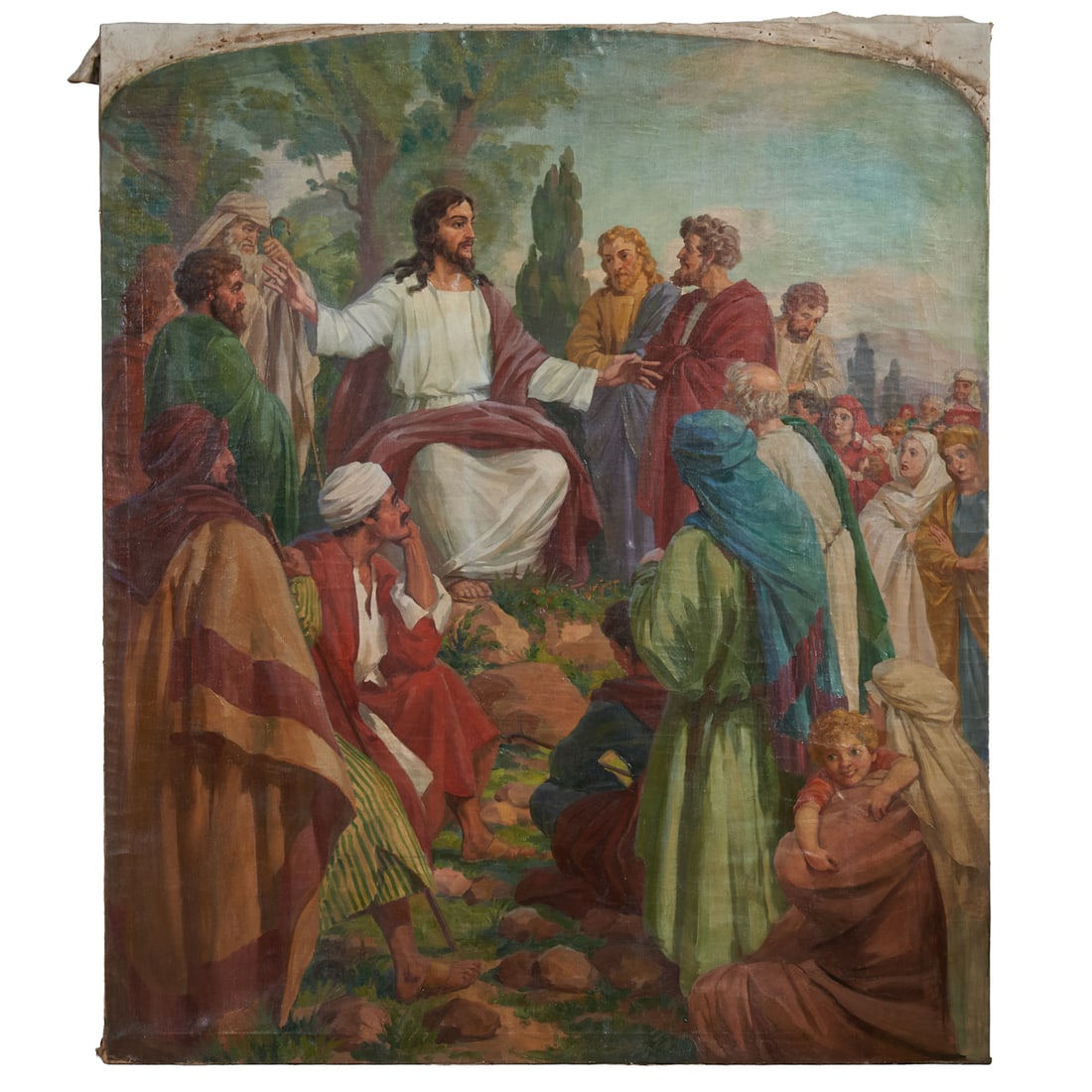 Russian School, Jesus and His Followers, Oil on Canvas: Russian School, (20th Century), Jesus and His Followers, oil on canvas,[approximate dimensions - canvas: 82" H x 70" W], unsigned.