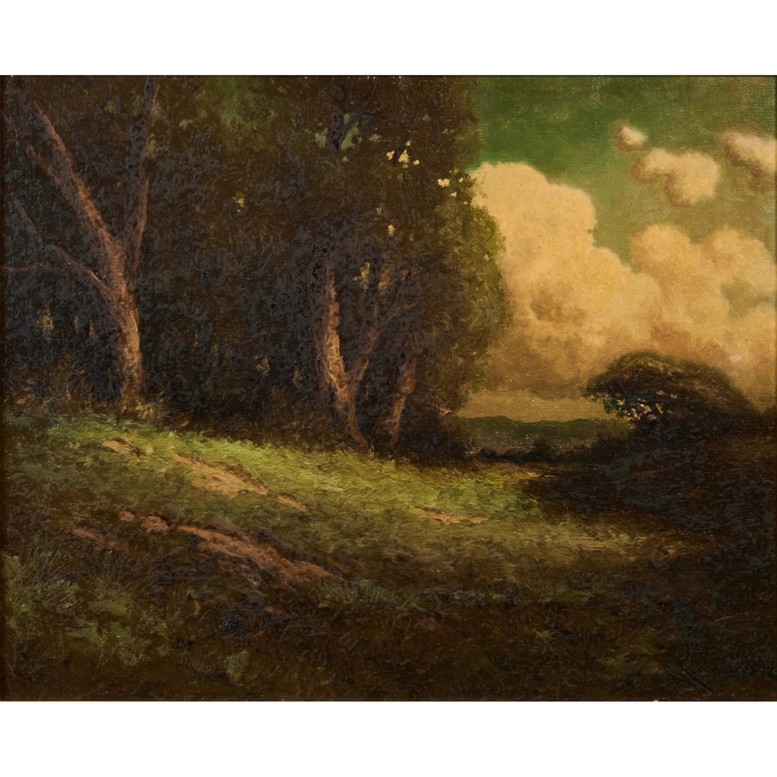Carl Jonnevold, California Landscape, Oil on Canvas: Carl Henrik Jonnevold (American, 1856 - 1930), Landscape with Clouds,oil on canvas, [approximate dimensions - sight: 15 5/8" H x 19 5/8" W], signed lower right.