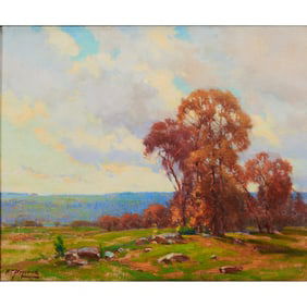Frank Peyraud, The Close of an October Day, Oil on Canvas