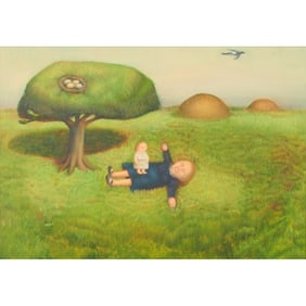 Helen Flockhart, Base Weed in Bloom, Oil on Panel