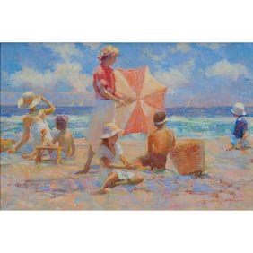 Donald Hatfield, A Day at the Beach, Oil on Canvas