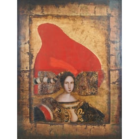 Mersad Berber, Portrait of Woman, Mixed Media