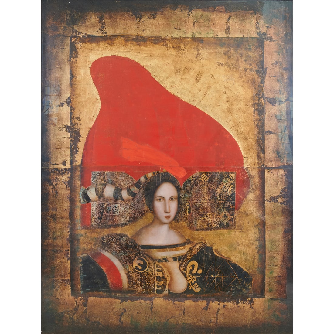 Mersad Berber, Portrait of Woman, Mixed Media (1 of 3)