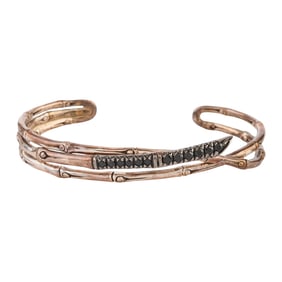 John Hardy Black Diamond, Sterling Silver Bamboos Bracelet