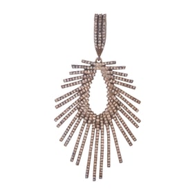 Diamond, Oxidized Silver Pendant