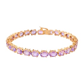 Amethyst, 14k Yellow Gold Bracelet with Extra Links