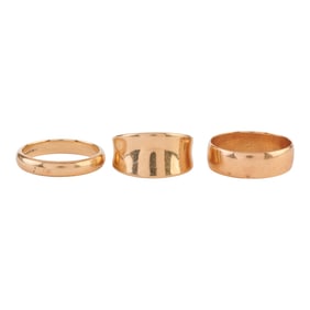 Collection of Three Yellow Gold Rings