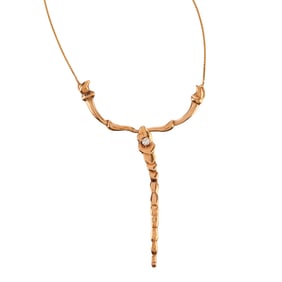 Diamond, 14k Yellow Gold Scorpion Necklace