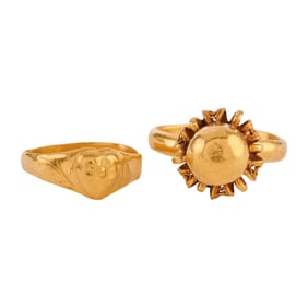 Two 24k Yellow Gold Rings