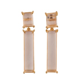 Pair of Quartz, Vermeil Earrings