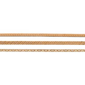 Collection of Three 14k Yellow Gold Bracelets