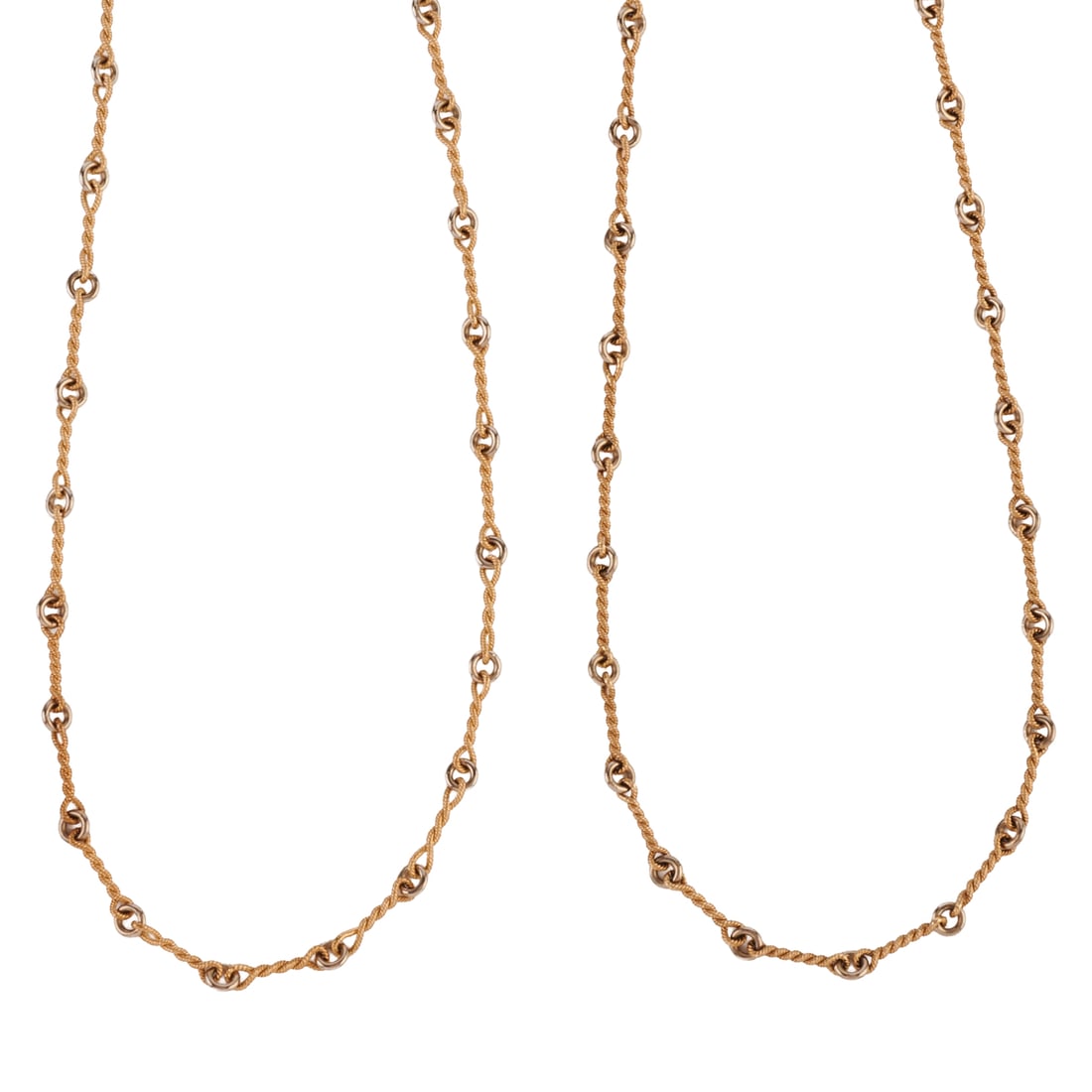 Two Matching 14k Yellow and White Gold Necklaces (1 of 4)