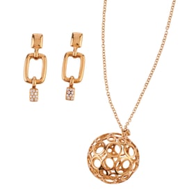 Movado Diamond, 18k Yellow Gold Jewelry Suite