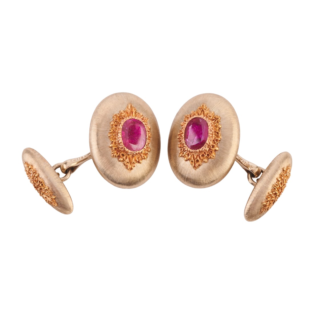Pair of Buccellati Ruby, 18k Yellow and White Gold Cufflinks (1 of 5)