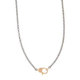 Diamond, Vermeil, Oxidized Silver Necklace