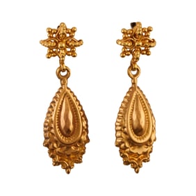 Pair of Yellow Gold Drop Earrings