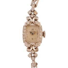 Ladies Diamond, 14k White Gold Wristwatch with Extra Link