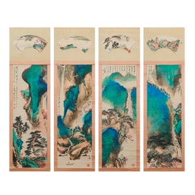 After Zhang Daqian: Set of Four Scrolls, "Landscape"