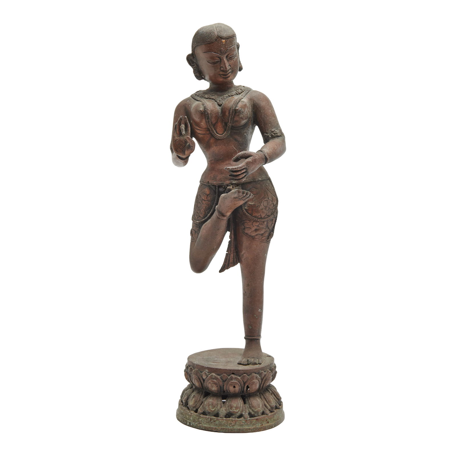 Indian Bronze Alloy Standing Deity Parvati Figure (1 of 4)