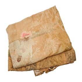 Large Chinese Silk Embroidered Panel with Rooster Motifs