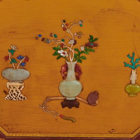 Chinese Jade Inlaid Wall Panel
