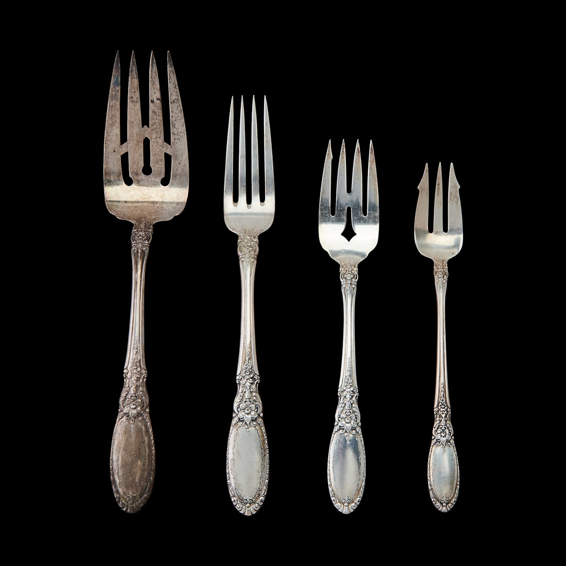 Towle Sterling Silver Flatware Service, Old Mirror Pattern - 2