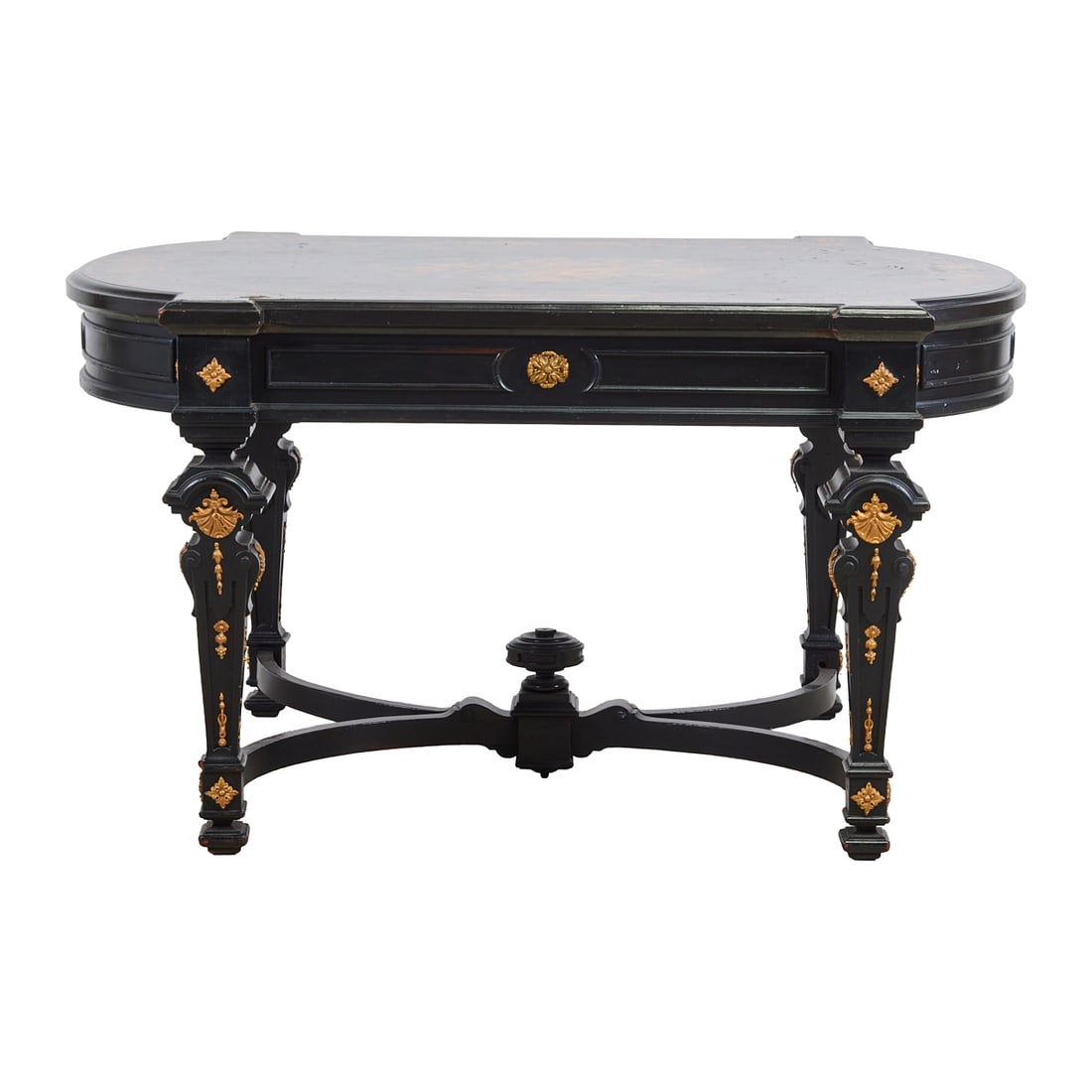 John A. Ellis Renaissance Revival Marquetry Library Table (1 of 5)