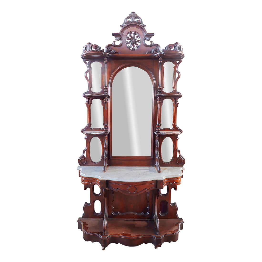 Renaissance Revival Mahogany Etagere Hall Stand (1 of 3)