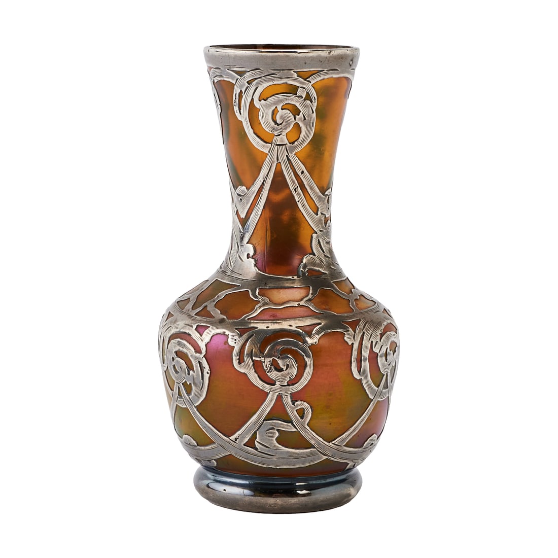 Loetz Silver Overlay Vase Aurene (1 of 4)