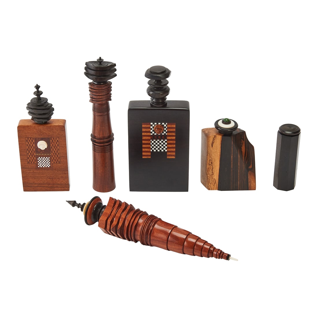 Six Stephen Paulsen Turned and Carved Scent Bottles (1 of 8)