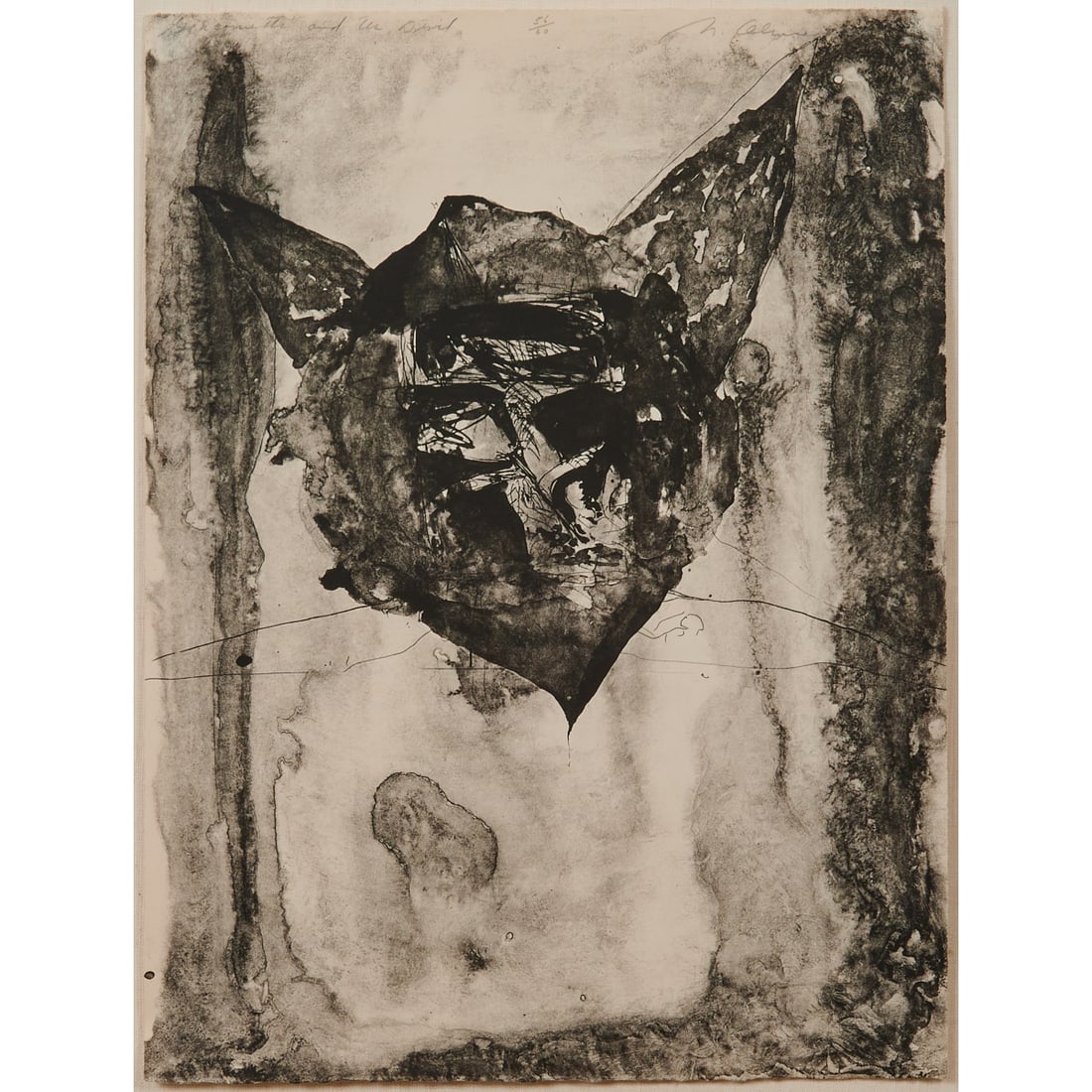 Nathan Oliveira, Giacometti and the Devil, Lithograph: Nathan Oliveira (American, 1928-2010),Giacometti and the Devil (from the portfolio 'Twelve Intimate Fantasies'), 1964, lithograph, edition of 60,[approximate dimensions - sheet: 20" H x 14 7/8" W],