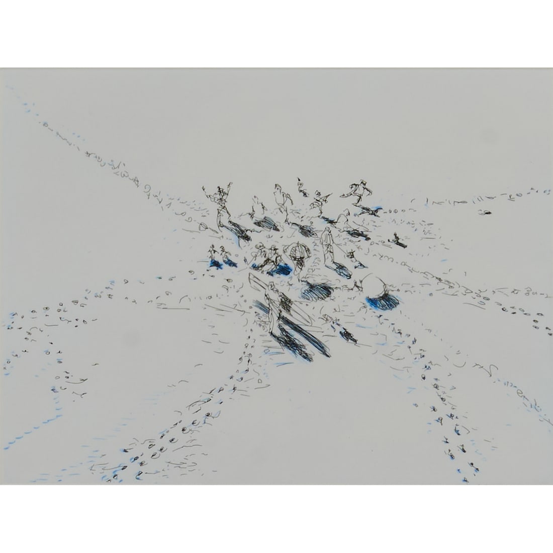 Wayne Thiebaud, Beach Group, Etching (1 of 5)