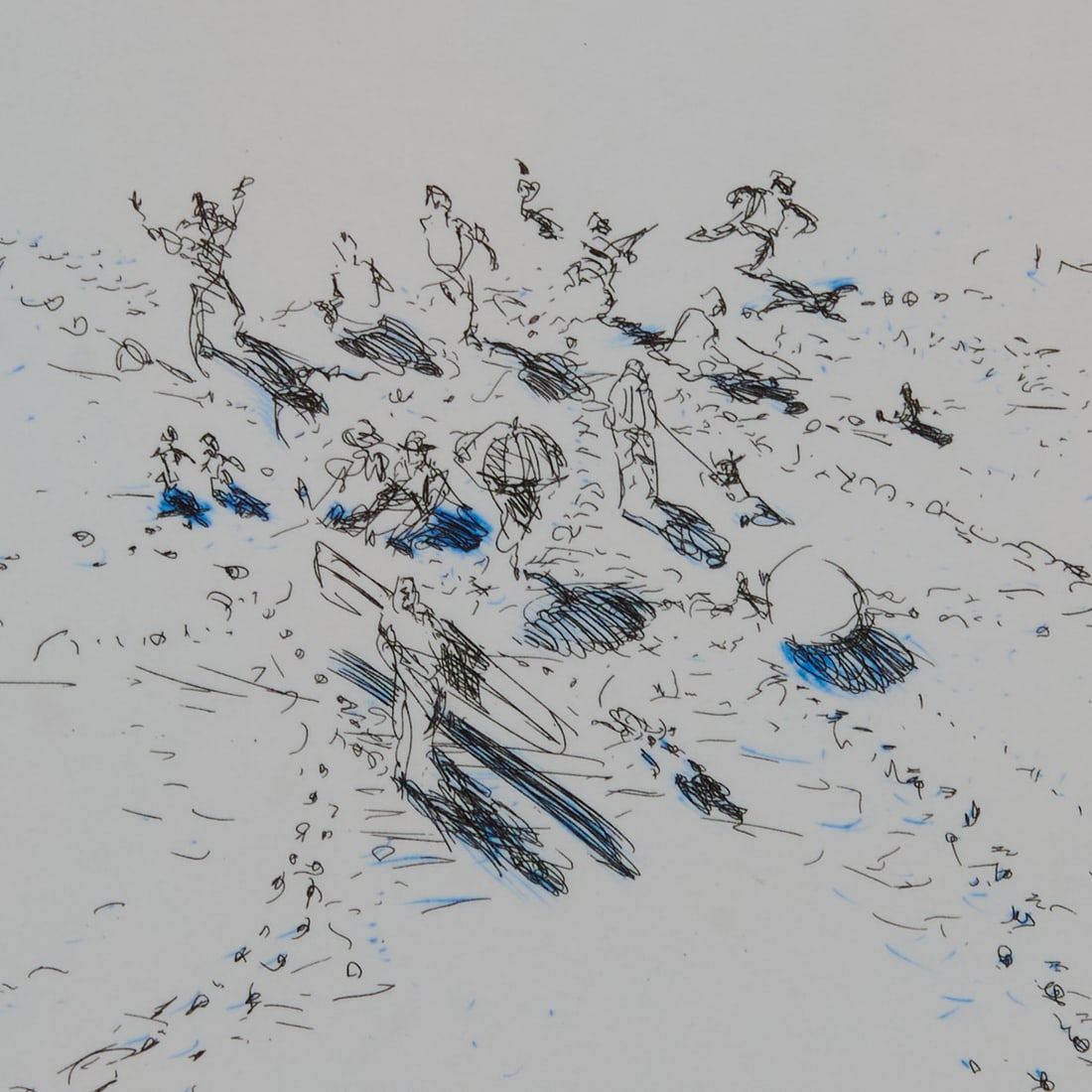 Wayne Thiebaud, Beach Group, Etching - 3