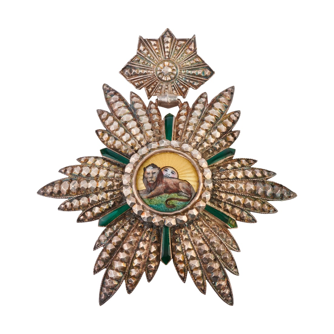 Iranian Enamel, Silver "Order of Lion and Sun" Officers Medal (1 of 3)