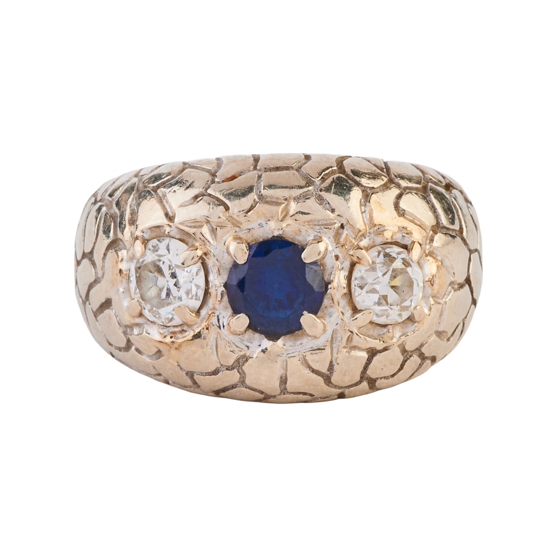Synthetic Sapphire, Diamond, 14k White Gold Ring (1 of 4)