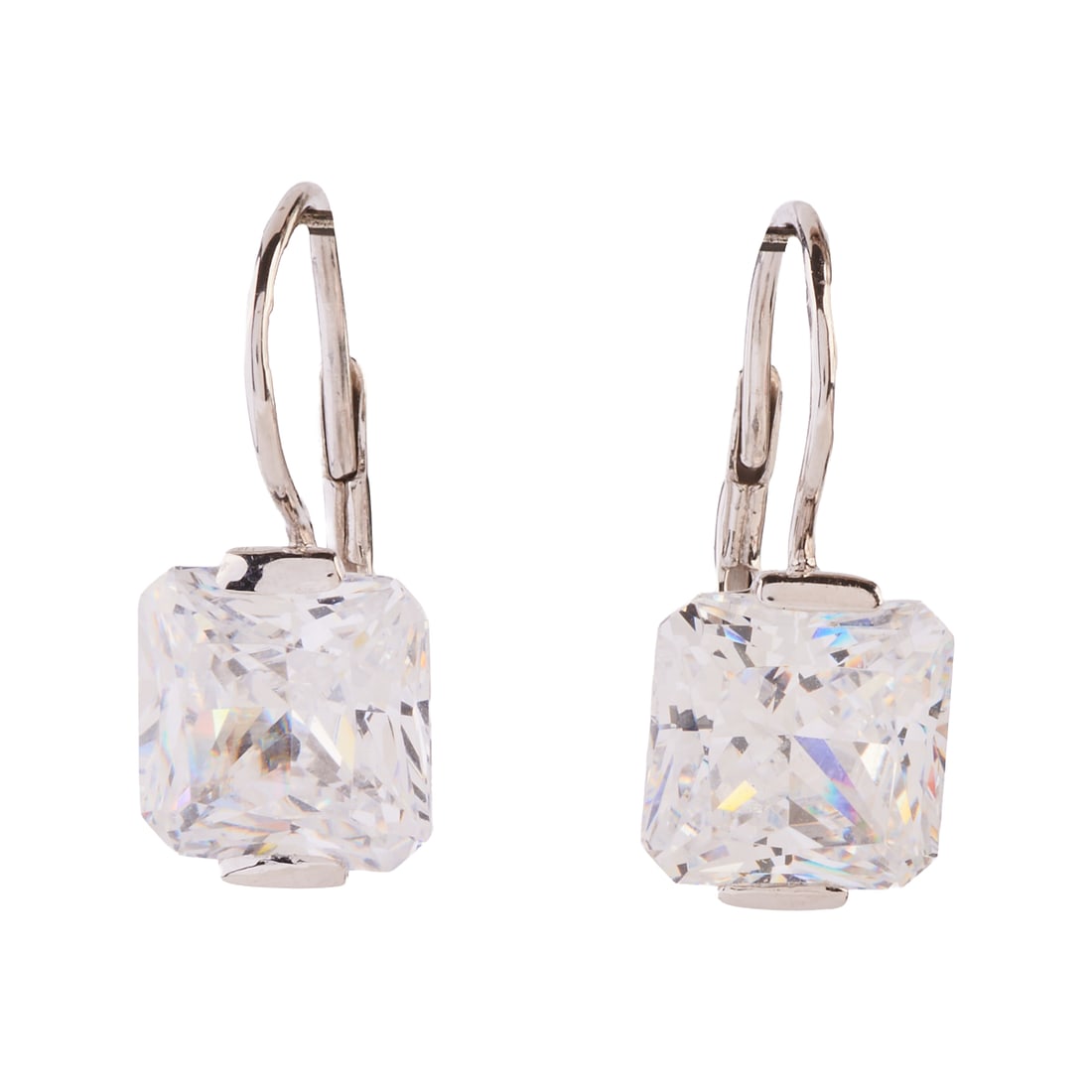 Pair of Cubic Zirconia, 18k White Gold Earrings (1 of 4)