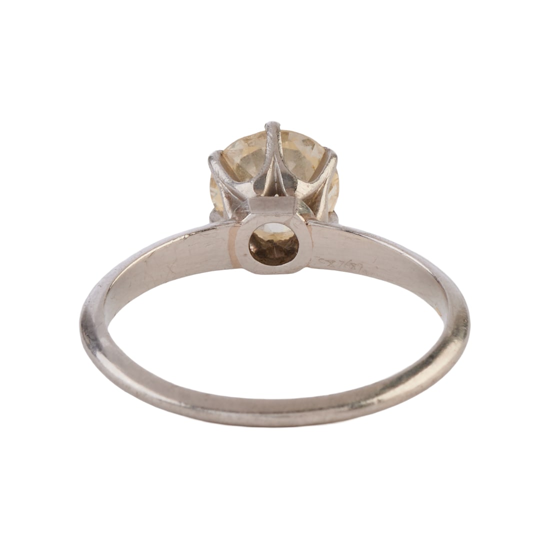 Diamond, Platinum Solitaire Ring - 3