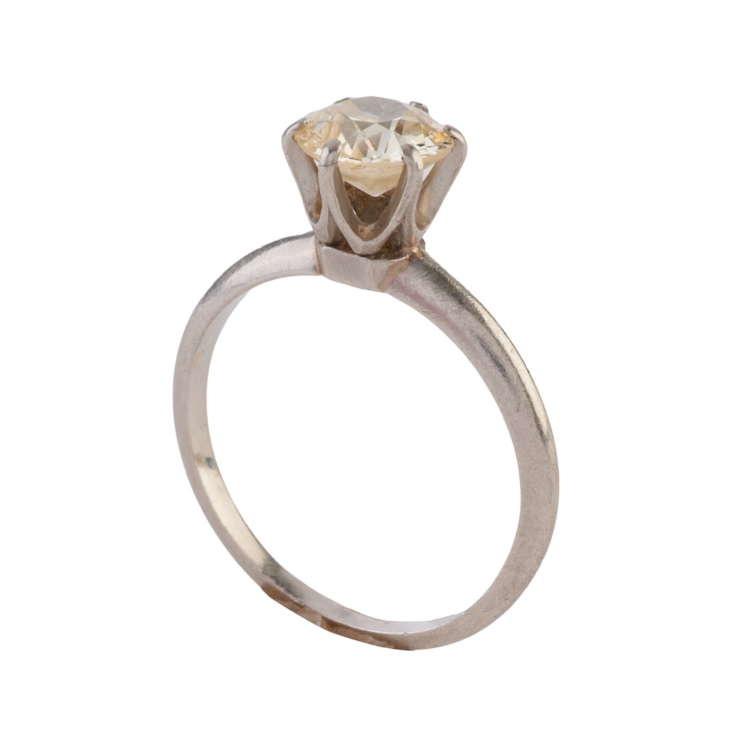 Diamond, Platinum Solitaire Ring - 4