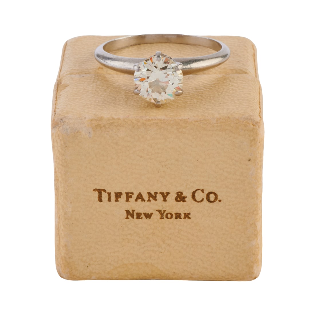 Diamond, Platinum Solitaire Ring - 5