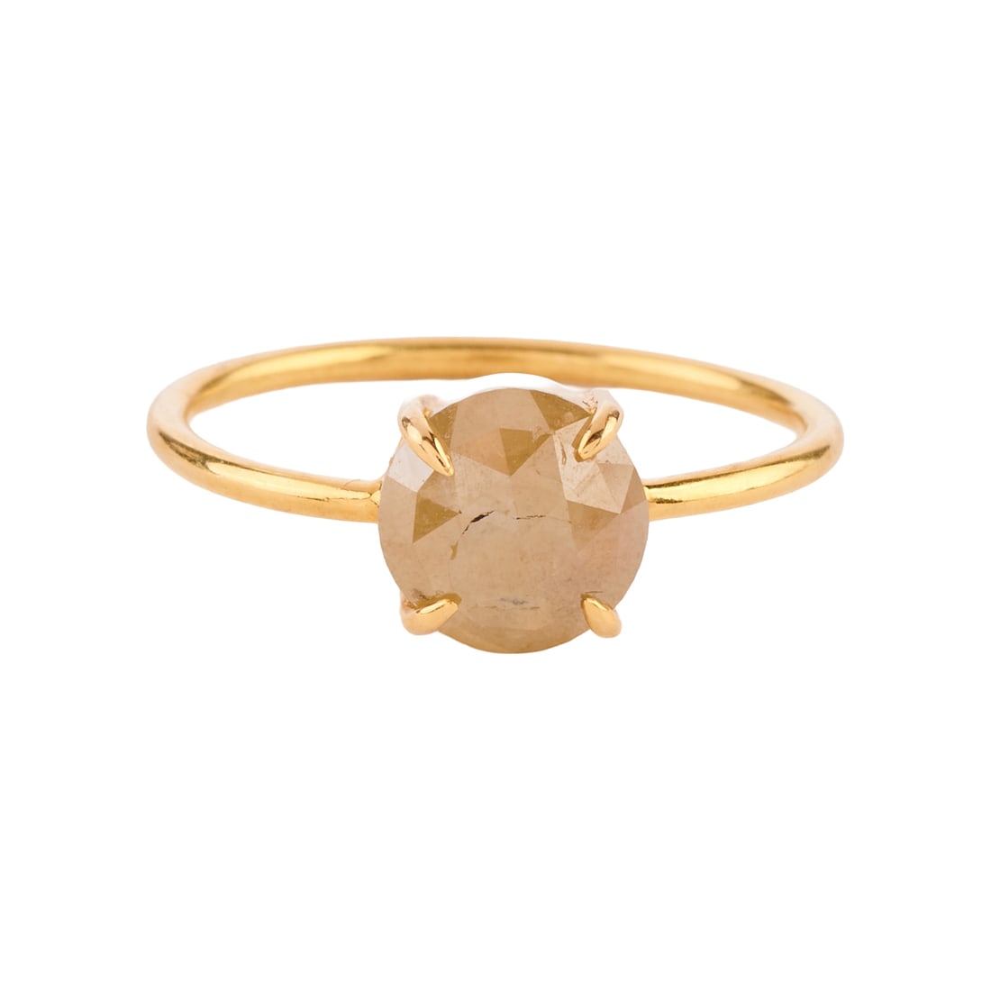 Diamond, 18k Yellow Gold Ring: Diamond, 18k Yellow Gold Ring. Featuring one rose-cut diamond measuring approximately 7.3 mm, set in an 18k yellow gold mounting. {Size: 7, Gross Weight: 1.3 dwts}