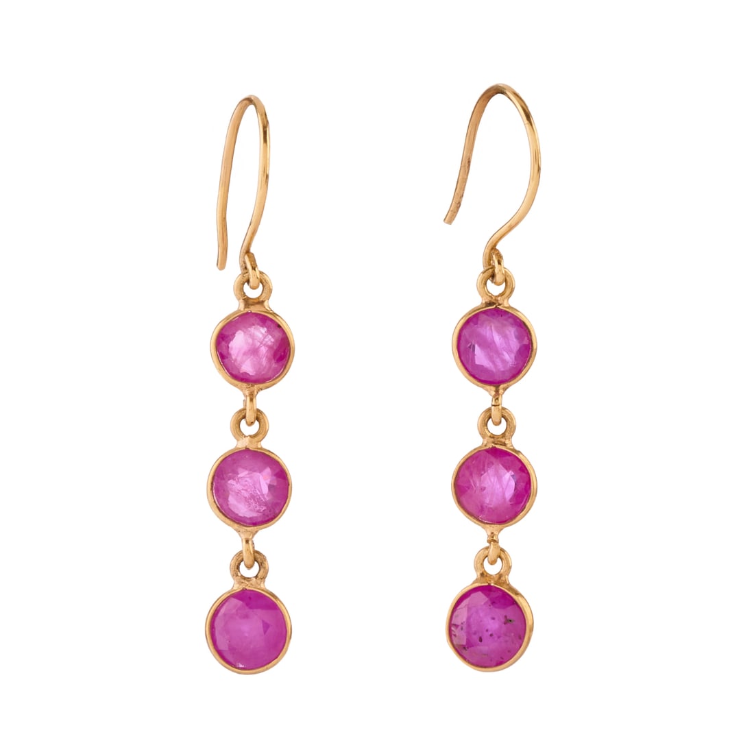 Pair of Ruby, 18k Yellow Gold Earrings (1 of 3)