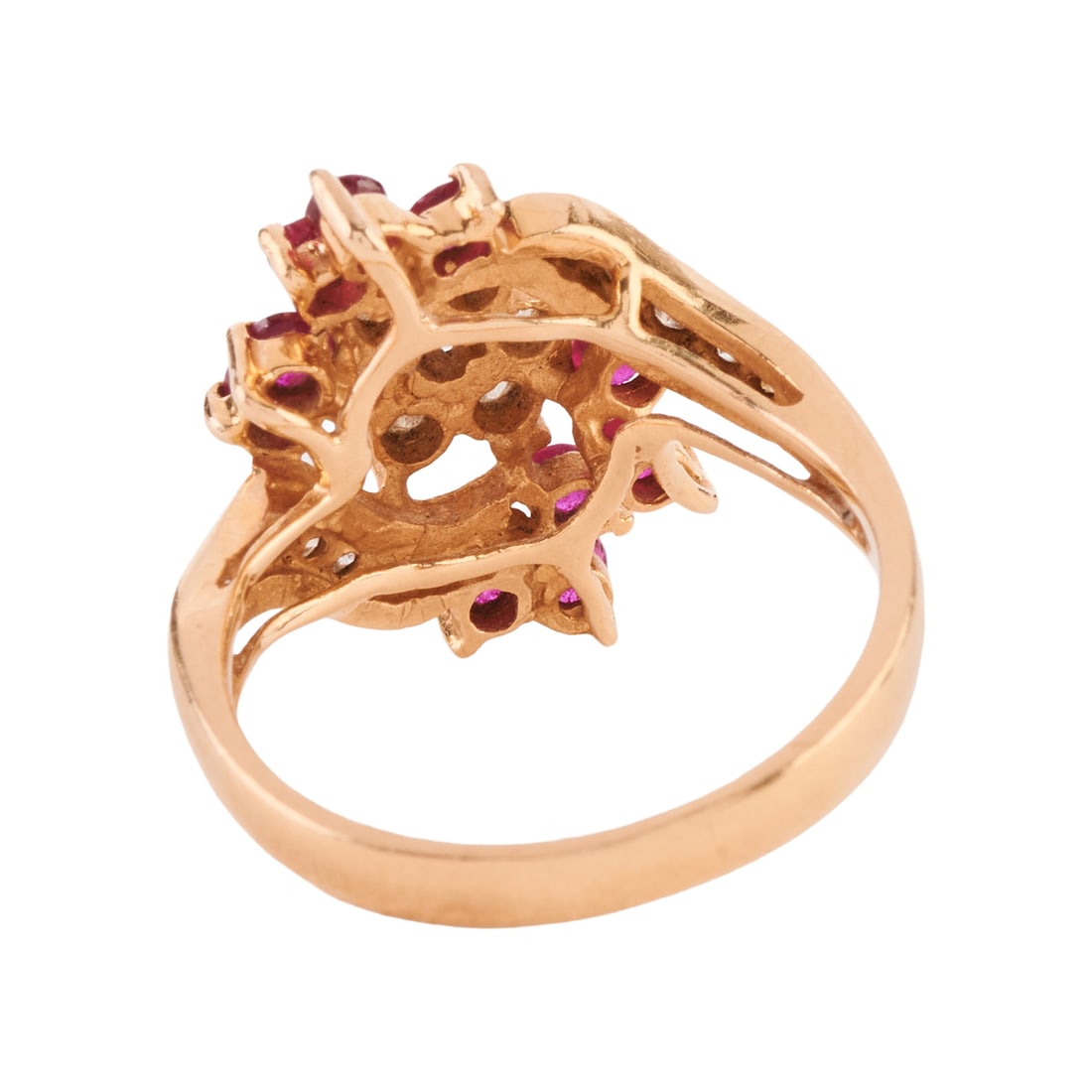 Diamond, Ruby, 14k Yellow Gold Ring - 3