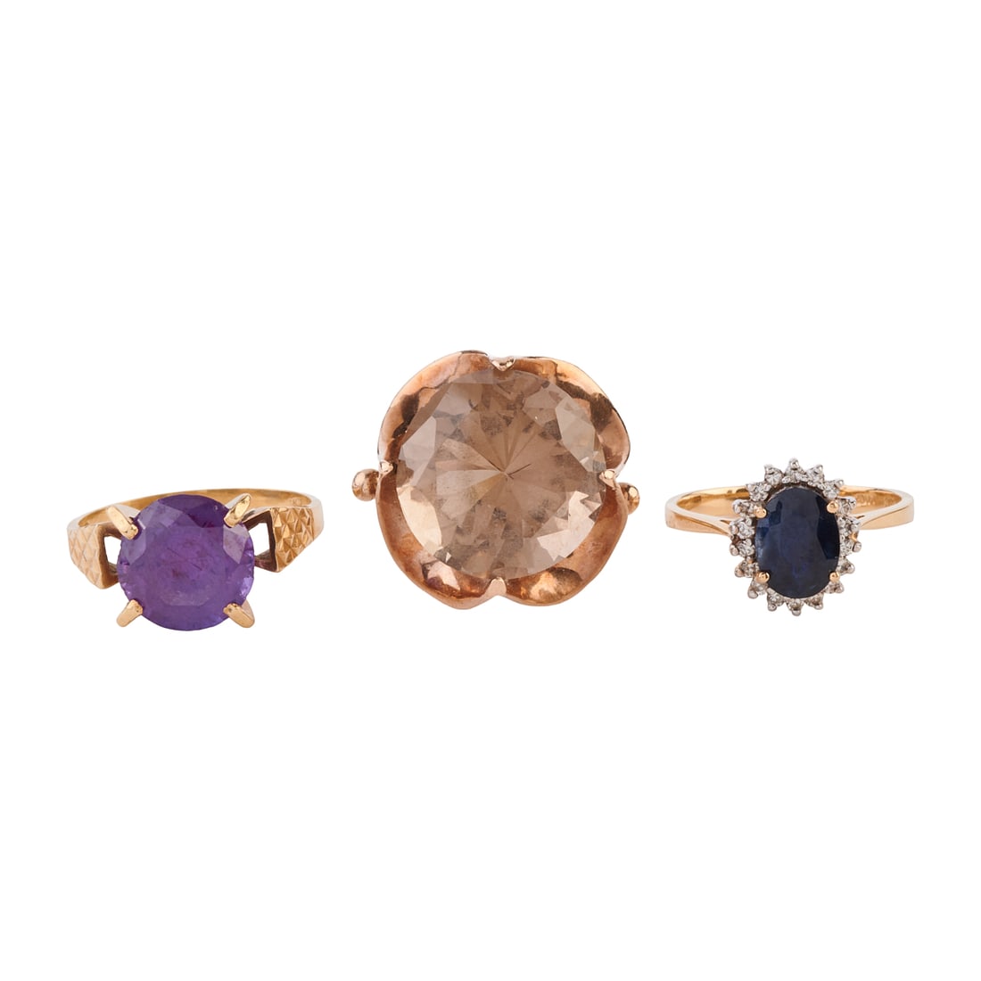 Collection of Three Multi-Stone, 14k Yellow Gold Rings (1 of 6)
