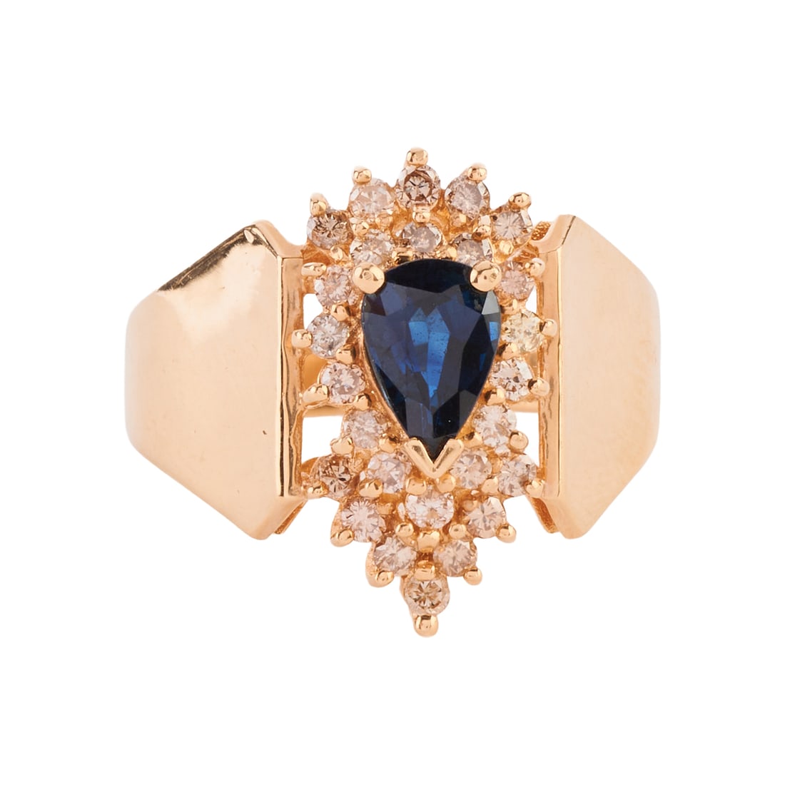 Sapphire, Diamond, 14k Yellow Gold Ring (1 of 4)