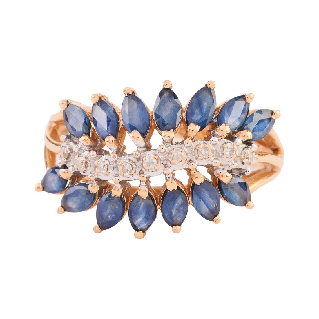 Sapphire, Diamond, 14k Yellow Gold Ring (1 of 5)