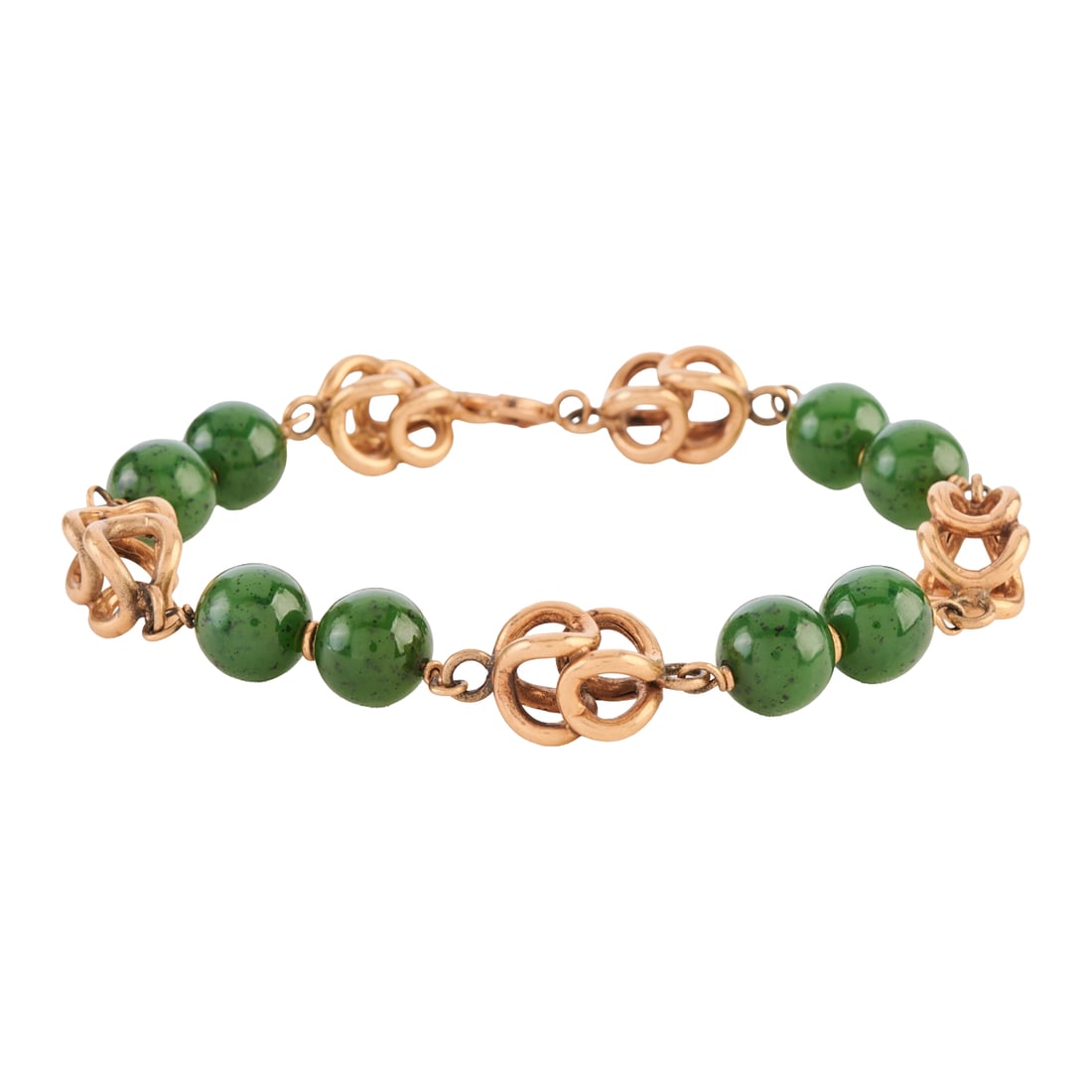 Nephrite Jade, 14k Yellow Gold Bracelet (1 of 5)